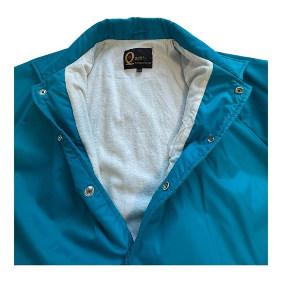 Vintage Coaches Jacket Nylon Snap Button Drawstring Waist Coat  - Size XL - Picture 10 of 14